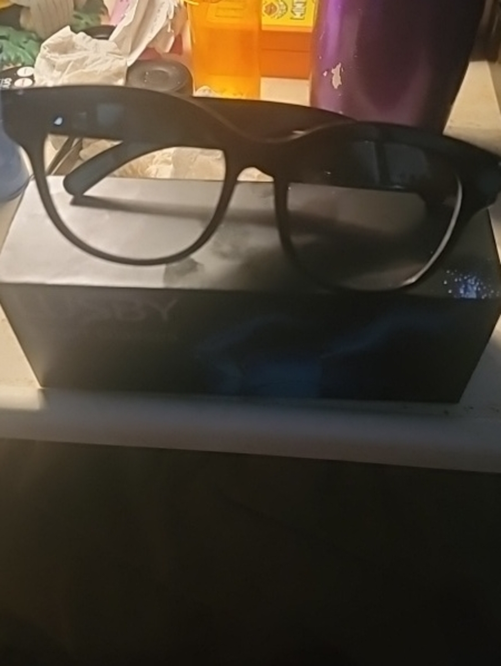 Unisex Matte Black Wayfarer Smart Glasses - With Interchangeable Lenses